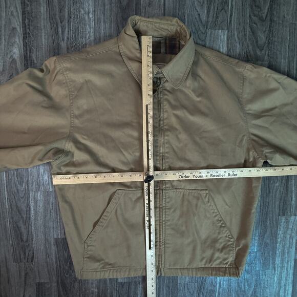 Woolrich Original Outdoorwear Flannel Lined Men's Jacket Dark Khaki Large - Picture 3 of 6